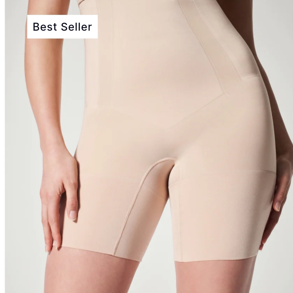 SPANX NWOT power Shaper open gusset w bra loop holes nude high-waisted - Picture 7 of 13